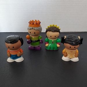 Learning Curve Play Town Wood & Plastic Toy Figures Lot of 4 👸 🤴 👦 👧 L👀k